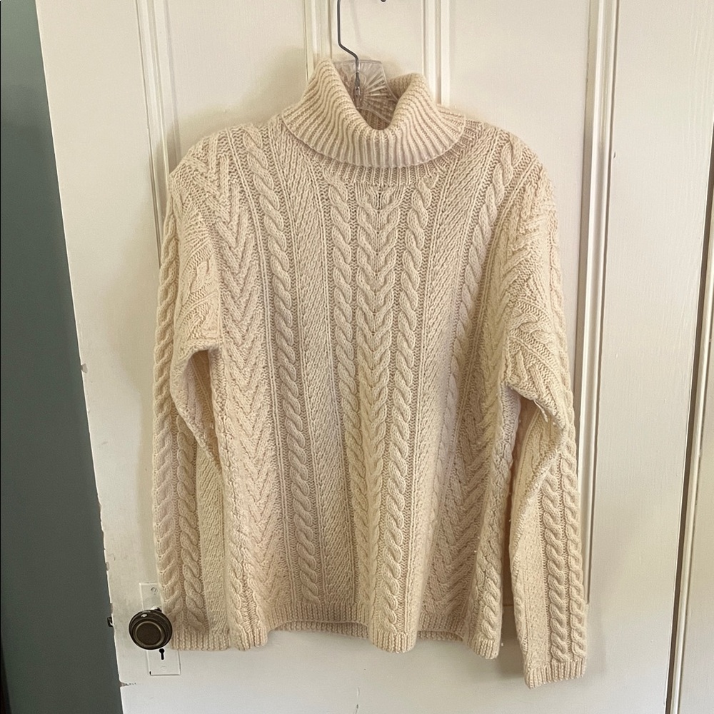 Lauren Ralph Lauren Cream Cable Knit Turtleneck Sweater
